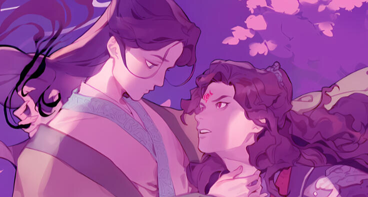 English Novel Illustration of Luo Binghe and Shen Qingqiu